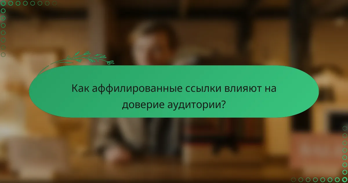 Как аффилированные ссылки влияют на доверие аудитории?