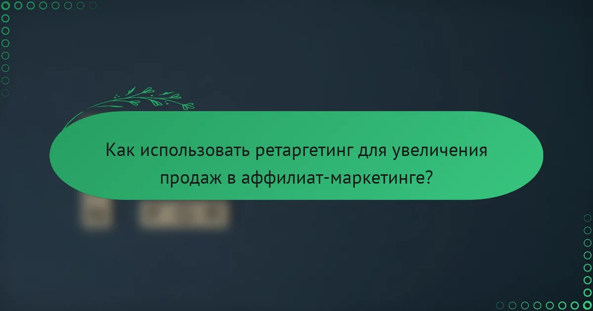 Как использовать ретаргетинг для увеличения продаж в аффилиат-маркетинге?