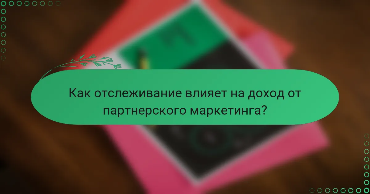 Как отслеживание влияет на доход от партнерского маркетинга?