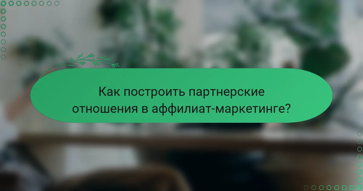 Как построить партнерские отношения в аффилиат-маркетинге?
