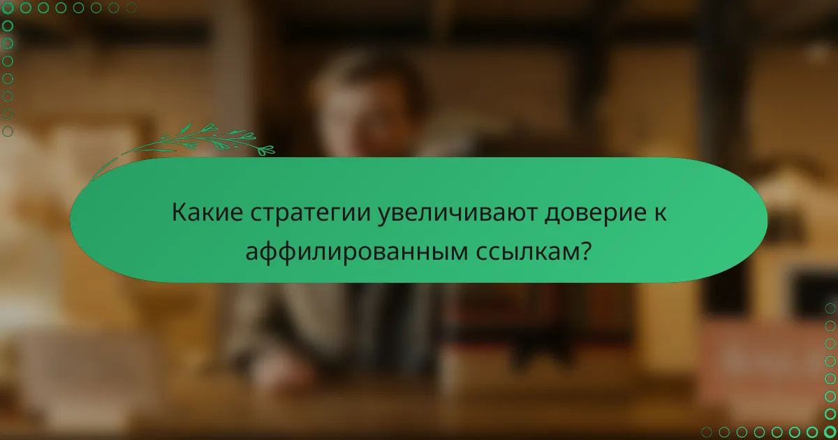 Какие стратегии увеличивают доверие к аффилированным ссылкам?